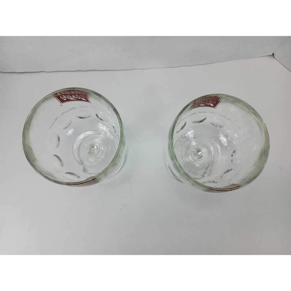 Schlitz Beer Glass Milwaukee Famous Thumbprint Stemmed Goblets Set Of 2 Vtg. - Picture 6 of 7